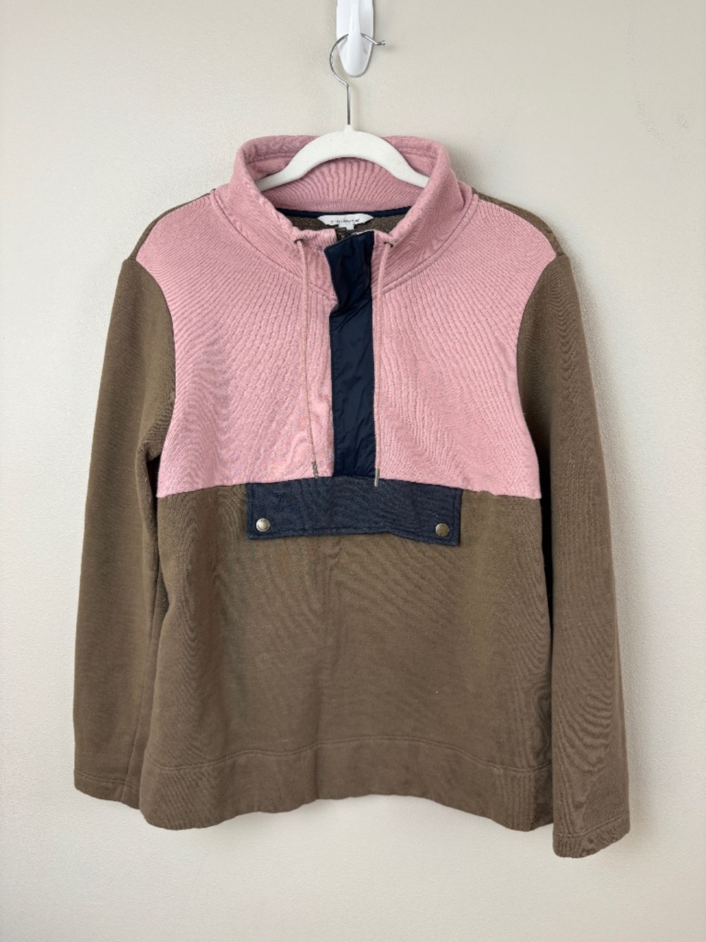 L.L. Bean Signature Organic Anorak Colorblock Sweatshirt - Size Medium